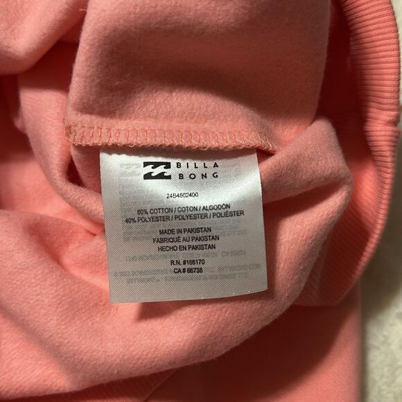 BILLABONG XS-S Pink Gold Boyfriends Back Crew Cotton Fleece Interior Sweatshirt - Picture 10 of 12